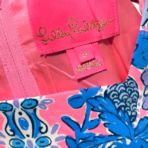 Lilly Pulitzer Donna Romper Soleil Pink Palm Paradise Side Tie Dress Sleeveless - Picture 10 of 10